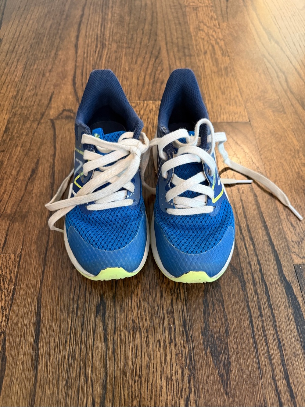 New Balance Kids Blue and Neon Yellow Lace-Up Sneakers
